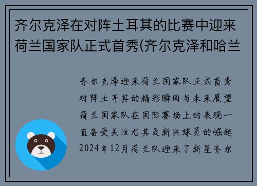 齐尔克泽在对阵土耳其的比赛中迎来荷兰国家队正式首秀(齐尔克泽和哈兰德)